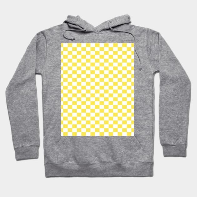 checkered Yellow and White Hoodie by DragonTees